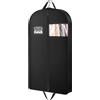 Criveple Borsa per vestiti, 152 x 60 x 10 cm Porta Camicie da Viaggio Sacchetti Vestiti Copriabiti Antipolvere con Finestra Trasparente e Cerniera, per Uomo e Donna, Vestiti, Cappotti, Camicie, Vestiti (Nero)