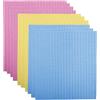 Wafuesh Confezione Da 10 Panni Svedesi in Spugna Riutilizzabili, Banconi E Piatti, Panni Altamente Assorbenti in 3 Colori Assortiti, Per Una Pulizia Efficace E Sostenibile, Spugne Piatti Biodegradabili