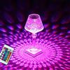 QQY Lampada da tavolo Crystal Diamond, 16 Colori USB Ricarica Touch Lampada da Letto Luce Notturna Con telecomando per camera da letto Soggiorno Ufficio (E Colore)