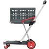CLAX® Transport Trolley pieghevole (edizione rossa) | Carrello a pianale | Carrello portaoggetti | Carrello per la spesa | con scatola pieghevole inclusa | rosso