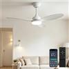 YrgePowk 106CM Ventilatore da Soffitto, Ventilatore da Soffitto con Lampada e Telecomando 6 Velocità Reversibile, Lampada da Soffitto Silenziosa con Ventilatore, LED Fan Plafoniera Dimmerabile, Timer