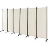 LIFEZEAL Divisorio a 4/6 Pannelli, Separè per Interno, Esterno, Paravento Mobile, Pieghevole, Parete Divisoria, Telaio in Metallo, con Ruote, Protezione di Privacy (beige, 6 pannelli | 335x172cm)