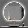 YFZNWHX Specchio Da Bagno A LED, Specchio Da Parete, Design Semicircolare Moderno Senza Cornice, Specchio For Il Trucco Intelligente, Dimmerabile All'infinito In 3 Colori, HD,3 Metodi Di Sospensione ( Color :