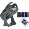 GUODDM Luce A Fascio LED - RGB Con Faretto Rotante Con Telecomando, Proiettori A Fascio Stretto Da 10 W, Faretti Per Illuminazione Remota Impermeabili IP67, Luci Con Angolo Del Fascio Regolabile(RGB,24v)