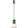 SOLLUX lighting Lampada a Sospensione - Lampada a Pendolo - Lampada da Soffitto Acciaio Alluminio - 1 Paralume - Lampada LED Lampadina - Beige Verde Oliva Estria