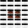 PUCSIQ 24 Barattoli in Plastica PET da 100 ml, Contenitori Trasparenti Ermetici con Coperchio Nero, 7,1 x 4,2 cm, per Cosmetici, Spezie e Caramelle