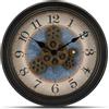 IvoQ Orologio da parete - Design steampunk - ingranaggi mobili - 32 cm - Elegante e funzionale