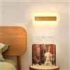 AOEH Lampada Da Parete Interno LED Applique Da Parete In Legno Lampade Da Muro Lunga In Bambù Luci Da Parete Legno 7w 3000k Moderno Lampada A Muro Per Camera Da Letto,Soggiorno,Corridoio,Scale,20cm
