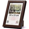 3-B MEGA - Cornice portafoto in legno, colore marrone scuro (noce con venature ottiche), 10 x 15 cm, vetro acrilico