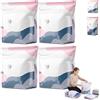 SRXY 2026 No Pump Large Vacuum Storage Compression Bags, 3-Sec Press & Seal Heavy-Duty Space Saver Bags, Reusable Cube Vacuum Seal Bags for Jumbo Bedding, Comforters, Blankets & Clothes (4PCS,M)