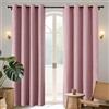 Joydeco 100% Tende Oscuranti per Interni 2 Pezzi L 140 x A 220, Lino Tende Termiche con Occhielli per Camera da Letto e Soggiorno Moderne Blackout Curtains, Rosa
