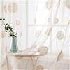 MIULEE Tenda per Camera da Letto, Tende Voile con Oro Ricamata Motivo, Tende Bianche Trasparenti con Occhielli, Tenda Finestra Interni per Casa Soggiorno e Salotto 2 Pezzi,2xL 140 x A 215 cm