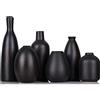 QIANLING Set di 6 vasi in ceramica nera con gemme, decorazione per casa colonica, caminetto, mantello e mensola, casa per soggiorno, ingresso, bagno, cucina e ufficio, decorazione per tavolino da caffè