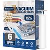 BoxLegend Sacchetti Sottovuoto Vestiti 6 Pezzi 3L+3M Buste Sottovuoto Sacchetti Salvaspazio per Biancheria da Letto Piumone Cuscini Contenere Coperte Vestiti Lenzuola Tende,1 Pompa Manuale
