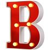 DUBENS - Luci LED con numero illuminato, luci notturne creative, luci a LED, lettere dell'alfabeto inglese, numeri, alfabeto, luci decorative, funzionamento a batteria, B