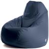 Avalon - Puff Poltrona Sacco XXL Jive Deluxe Sfoderabile, Pouf Sacco di Qualità Sartoriale, Bean Bag per Sedersi Ergonomico, Tessuto Antistrappo Impermeabile, Made in Italy(95x135cm-Blu Scuro)
