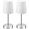 Monzana 2x Lampada da Comodino Paralume in Tessuto E14 Abatjour Luce da Lettura con Interruttore