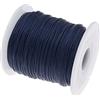 Perlin Cordino cerato da 1 mm, in cotone cerato, per gioielli, macramè, perline, 75 m, per la creazione di gioielli, bracciali, colore blu scuro