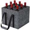 Lifewit Borse Portabottiglie con Manici, Porta Bottiglie in Feltro Resistente con 9 Scomparti, Trasportatore per 9 Bottiglie da 1,5 L di Vino, Birra, Champagne, 30 x 30 x 26 cm