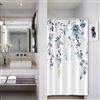 Bovlleetd Piccola Tenda da Doccia a Foglia di Stallo Acquerello Pianta Botanica Blu Oro Eucalipto Foglie Tenda Doccia per RV e Camper Tessuto in poliestere Arredamento da bagno 92x183cm
