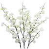 CEWUDA 3 Pezzi Fiori Artificiali di Ciliegio Rami Bianco Fiori Finti Lunghi Steli Seta 110 cm per Composizioni di Vasi Tavoli da Matrimonio Giardino Bouquet da Sposa Partito Decorazione