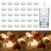 YFPOPONE Candele galleggianti, 30 pezzi, colore bianco, candele galleggianti, senza fumo, 3,8 x 1,5 cm, candele galleggianti bianche per la decorazione, candele ad acqua per matrimoni
