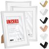 HIMEETIME® 3x Cornice Foto 13x18 cm Alluminio argentata,Passepartout 10X15cm,Cornice 13x18 Piccolo per Foto,Montaggio a parete o esposizione da tavolo