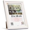 3-B Mori Cornice portafoto in legno, bianco, 13 x 18 cm, con vetro acrilico