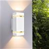Mengjay Lampada da Parete Esterno Impermeabile IP54, GU10 Alluminio Up Down Lampada da Parete Esterni, Applique Moderna, Luce Esterno per Esterno Muro Portico Corridoio Terrazza (Blanc)