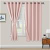 XWZO Tende Oscuranti con Occhielli 2 Pezzi Tende con Rullo Trasparenti per Camera da Letto, Soggiorno, Ufficio, 183x168 cm, Rosa Chiaro