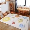 Carpetsale24 Tappeto per Bambini con Motivo planetario, Tappeto Unisex per la cameretta, Tappeto Beige 100 x 150 cm