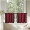 TOPICK Tende Passante tenda da bistrot Filtro della luce porta finestra balcone stile country roulotte corte rustiche soggiorno doccia tenda per interni 2 pezzi 90L x 60A cm, Bordeaux