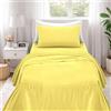 Ruggeri - Completo Letto - 100% Morbida Microfibra di Alta Qualità | 1 Federa 50x80cm + 1 Lenzuolo con Angoli 90x200cm + 1 Lenzuolo Sopra 160x290cm - Collezione Beat (Giallo, Singolo)
