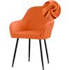 WJHDWYD Coprisedie con Schienale in Velluto Elasticizzato, Copri Sedia con Braccioli, Universali Fodera per Sedia da Pranzo, Lavabili per Casa, Cucina, Ristorante Feste Décor(Arancione,1 Pezzi)