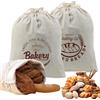 WUBAYI 2 sacchetti per il pane in cotone foderati in plastica, riutilizzabili, 35 x 45 cm, sacchetti per pane fatti in casa per mantenere freschi con coulisse