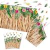PIXHOTUL Confezione Da 4 Tovaglia Hawaiane Luau, Tovaglia Di Palma Tropicale Per Spiaggia, Barbecue, Feste, Ahola, 220x130 Cm