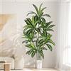 YOLEO Albero artificiale con drago, 180 cm, piante artificiali, grande, con vaso bianco, albero artificiale, pianta in plastica, dracaena realistica per soggiorno, ufficio, giardino, decorazione per