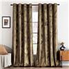 MIULEE Tende Velluto con Motivo a Foglia D'oro, Tende Moca per Soggiorno 2 Pezzi 140x280 cm, Decorazioni Tende per Casa Interni Finestra, Tenda in Velluto Camera da Letto con Anelli
