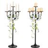 Sziqiqi Portacandele Candelabri Nero da Terra: 2 Pezzi Candelabro Anticato Alto 122 cm per Candelieri Colonna - Candelabri Extra Large a 5 Braccia per Halloween Natale Feste Decorazioni Gotiche