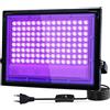Yuaiosn Faretto UV LED 100W, IP66 Impermeabile Luce Nera, 395-400NM LED Luce Nera UV con 1,5m Spina Interruttore per Halloween, Pittura Del Corpo, Poster Fluorescente, Bar, Acquario