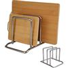 ROEOWENE Porta Taglieri in Acciaio Inox Metallico Supporto per Taglieri da Cucina Supporto Tagliere Organizer per Coperchi da Cucina Organizzatore Cutting Board Holder