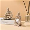 SIETIOJI 2 Pezzi Decorazione per la Casa Sabbia di Pietra Statua del Pensatore Moderna Figurine Sculture Astratte Estetiche Statuette del Pensatore in Resina per Decorazione per Soggiorno Ufficio