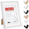 HIMEETIME® 1x Cornice Foto 13x18 cm Alluminio argentata,Passepartout 10X15cm,Cornice 13x18 Piccolo per Foto,Montaggio a parete o esposizione da tavolo