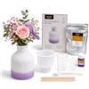 ARTME Set per Creare Vaso - Realizza il Tuo Vaso Viola Bianco - Kit Fai-da-te con 300 g di Gesso Artistico, Polvere Colorante + Misurino e Cucchiaio