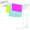 Casabriko 67914 Stendibiancheria a Saliscendi da Parete e Soffitto, Acciaio/Resina, Bianco, 120 cm