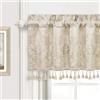TOPLUXE Tenda per Finestre 137x46cm, Mantovana Damascata con Nappe, Tenda Corta per Camera da Letto Soggiorno Cucina, Decorazione Natalizia (Champagne Limpido)