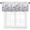 Ausing Tende a pannello corto con stampa floreale farfalla per balcone, porta, cucina, camera da letto, sala da pranzo, viola