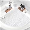 Wintfarm Tappetino da doccia angolare antiscivolo, 65x65 cm, grande tappetino da bagno antiscivolo anti muffa, tappetini doccia curvi per interno doccia con foro di scarico massaggio, lavabile in