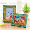 Paper High Cornice portafoto in carta riciclata, blu/verde/giallo/rosso, 15 x 10 cm, cornice sostenibile, cornice colorata fatta a mano, regalo equo solidale per uomini e donne