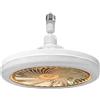Taotalhomy Ventilatore da soffitto a vite E27, con illuminazione a LED e telecomando, design silenzioso per camera da letto o soggiorno (giallo)